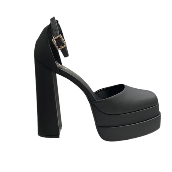 Aldo Black Ankle Strap Platform Pumps Size 8.5 - Picture 3 of 10